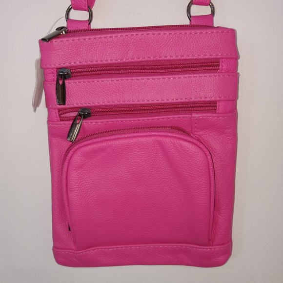 Vintage Leather hot pink single strap handbag - Picture 5 of 6